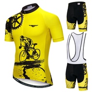 [READY STOCK] Cycling Jersey Set Men Mountain Bike Clothing Summer MTB Bicycle Wear Clothes Anti-UV Cycling Clothing Bike Cycling Jersey