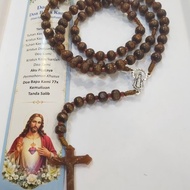 Rosary 77 Our Father Prayer 8mm WoodenTALI + Prayer Card - Our Father Prayer Rosary 77 times - Our F