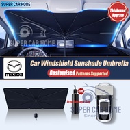 Customized Car Shade Umbrella Foldable Car Sunshade Umbrella Auto Parasol Portable Car Accessories For Mazda 3 323 RX7 Mazda 2 CX3 CX9 CX5 Mazda 5 BT50 Mazda 6 RX8 CX30