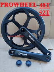 Bộ Đùi Đĩa cốt vuông 1 tầng PROWHEEL [ Chính Hãng ] nhôm dĩa thép chắn dĩa 2 mặt gắn xe đạp thể thao