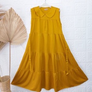Terlaris Midi Dress Yukensi Tanpa Lengan Katun Rayon Twill Premium,