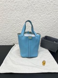 二手‼️❤️Hermes Picotin 18 85%新金扣北方藍 超難買既顏色