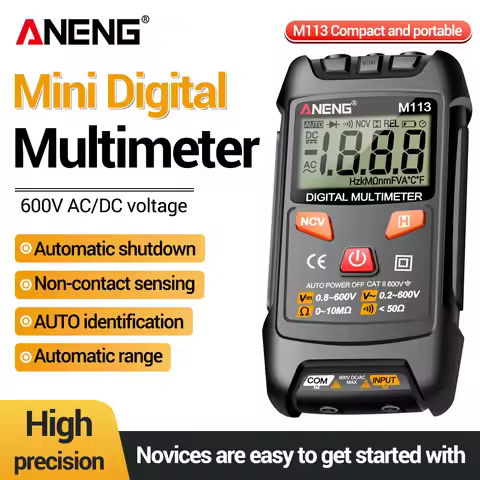 Smart Multimeter Tester ANENG M113 Professional Digital AC/DC Voltage Meter Ohm NCV Induction Measur