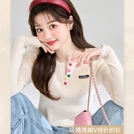 新款 修身 針織 毛衣 上衣女 Short top women's 2025 new style 甜美内搭打底衫女2025季新款修身针织毛衣洋气短款上衣 Sweet Inner Bottoming S