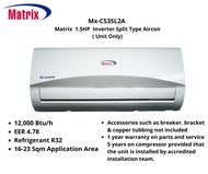 Matrix Aircon Shop PH - MX-CS35L2A Matrix 1.5HP Inverter Split Type Aircon (Unit Only) - Home Appliances - Efficient Cooling, Quiet Operation, Turbo Cooling - Comfortable Living Spaces, Energy Saving, Self-Diagnosis