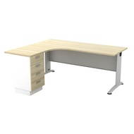 OFFICE TABLE / OFFICE FURNITURE / L SHAPE TABLE C/W 4DRAWER