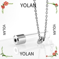 YOLANDAGOODS Glass Bottle Necklace, Transparent Glass Ashes Holder Wishing Bottle, DIY Keepsake Fill