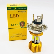 หลอดไฟหน้ามอเตอร์ไซค์ LED แบบแท่ง หลอดไฟรถ3ล้อ ตุ๊กตุ๊ก (สว่างเพิ่ม 100%) H4-8 H6-8 S2 120W H4-10led (ขั้วกลม2จุด)ขั้ว3ขา  40W