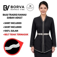 Baju Tradisi Abaya Ranau Sabah Adult 100% Corak Sulam baju kadazan dusun sabah perempuan