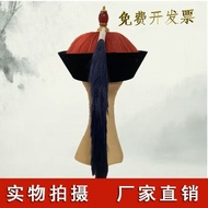 清朝黑色太监帽清朝达子帽暖帽古装演出用品头戴表演道具红色同款8.15 Qing Dynasty black eunuch hat, Qing Dynasty Dazi hat, warm hat, c