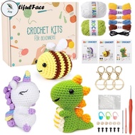KS 3/1PCS Beginners Crochet Kit with Easy Peasy Yarn DIY Knitting with Step-by-Step Video Tutorials 