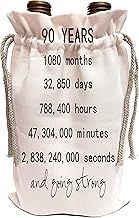 3dRose 90 years in months days hours minutes and going strong 90th birthday - Wine Bags (wbg_318777)