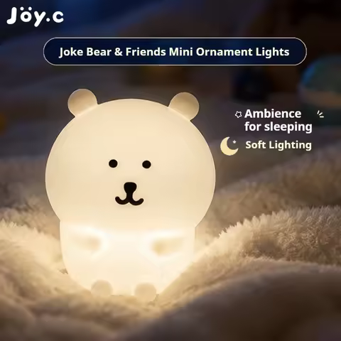 New Joke Bear And Friends Pat Light Luminous Toys Soft Silicone Mini Desktop Ornaments Decor Portabl