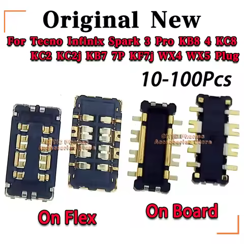 10-100Pcs/Lot New Original Battery Flex FPC Plug Connector For Tecno Infinix Spark 3 Pro KB8/4 KC8/2
