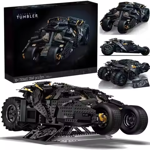 In Stock 2049pcs Chariot Dark Knight Batmobile Compatible 76240 Model Building Blocks Bricks Set Toy