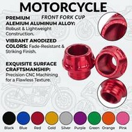 Universal Motorcycle Front Fork Cup Anti-Fall Protector, CNC Aluminum Alloy Rear Fork Slider Anti-Co