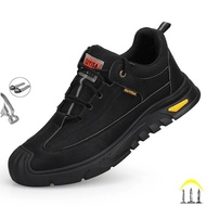 Waterproof Genuine Leather Men Safety Shoes Steel Toe Non-slip Work Shoes Comfortable Breathable Ant