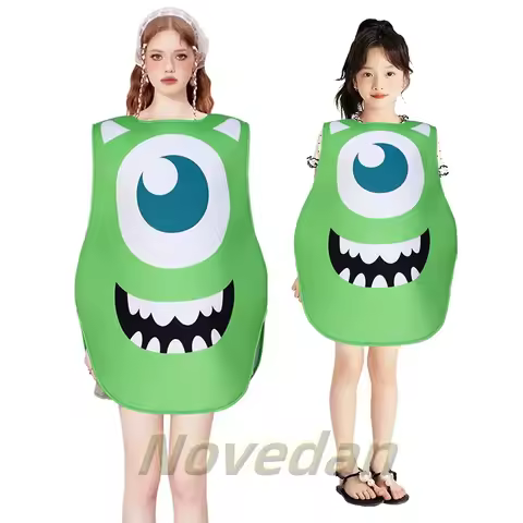 Monster Inc University Michael Mike Wazowski Costume Kids Adult Cosplay Clothes Purim Carnival Birth