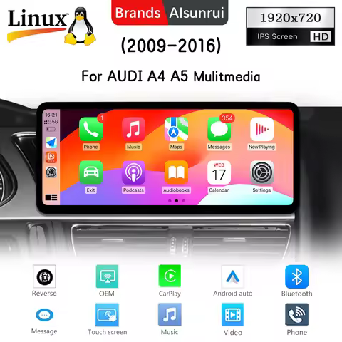 12.3"Ultra Narrow Carplay Car Radio For Audi A4 B6 B7 S4 B7 B6 RS4 Seat Exeo 2002-2008 RS4 B7 Radio 