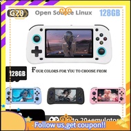 【W】G28 Retro Handheld Video Game Console 128G 4.3 Inch HD Screen Linux Game Player Supports 20+ Emul