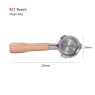 Gr.s 58MM Bottomless Coffee Powder Handle ที่จับกาแฟไม้เนื้อแข็ง Coffee Filter Set