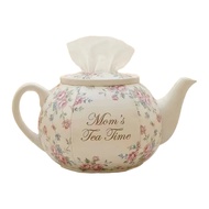 [VGI] Teapot Tissue Box Cover Vintage Floral Teapot Tissue Holder Cover Tea Time Decorative Fabric N