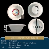 Small Milk White Plastic Bowl M5 contents 50 Mangkuk Plastik