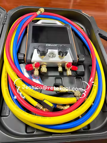 NEW Elitech MS-4000 Smart HVAC Digital Manifold Gauge 4-Way Air Conditioning Fitting with Micron Gau