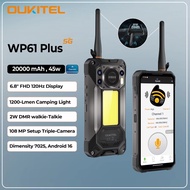OUKITEL WP61 Plus Walkie Talkie 5G Rugged Smartphone, 120Hz 20000mAh Android 16 NFC Cell Phone, 36GB