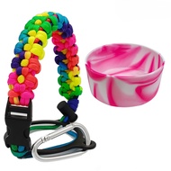Aquaflask-Accessories-Flower Paracord Handle and Colorful Silicone Cover Boot Set Aquaflask Accessories Set Protective Sleeve Portable Handle Rope for 12oz, 14oz, 18oz, 22oz, 32oz, 40oz, 750ml, 1000ml Wide Mouth Tumbler