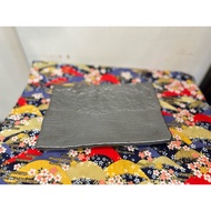 YCY Made In Japan Black Glaze Rock Pattern Matte Rectangular Plate|Dining Table Texture Upgrade Firs