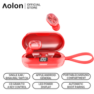 Aolon T80 earphone bluetooth Tws Bluetooth Wireless Handfree Bass Headset Nirkabel V5.0 Tws Headset Dual Earbud Bass Suara untuk Ponsel Telepon Mini Sports Headphone Charging case tanpa kabel Headset original inpods murah gratis ongkir VS jbl