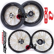 LC135 Lagenda SRL Racing Boy RCB Alloy Rim 1.85x17, Lidi Gold, Hub Chrome Diamond Wheel, Tyre One Se