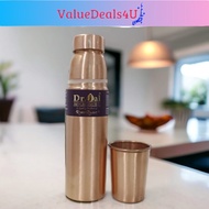 1L Pure Copper Water Bottle with Copper Glass Ayurvedic Health Benefits