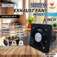 Imatsu's Exhaust Fan Iron In Out EFD-SQIO-6/1-BK-TY size 6 Inch Wall Air Duct Booster Fan 6" Hexos W