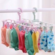 Plastic Drying Rack Multi-Clip Socks Rack Multi-Functional Baby Underwear Hanging Foldable Baby Clothes Hanger Hook