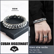 Vòng tay Chain Titan bản lớn size đại - Cuban Juggernaut - 13mm -Tặng Nhẫn Chain Titan