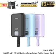 Pineng PN-896PD 20000mAh Powerbank 22.5W Fast Charging Power Bank Pineng PN896 Built in Cable Pawerb