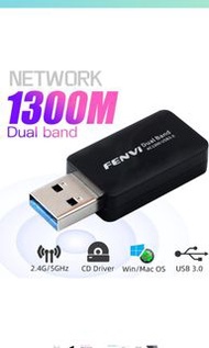 *New In Box* FENVI 1300Mbps USB WiFi Card Dual Band USB 3.0 WiFi Adapter 2.4GHz 400Mbps 5GHz 867Mbps