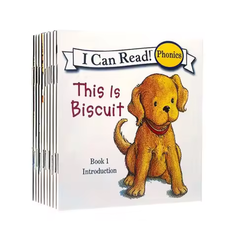 12 Books Set Biscuit Volume 1, I Can Read Series, Mini Portable English Picture Books, Kids Storyboo
