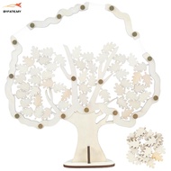 Wedding Guest Book Set with 50 Wooden Leaves and Stand Wooden Guest Book Drop Box Personalized Weddi