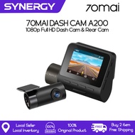 70mai A200 Dash Cam Set with 1080p Full HD, Dual Channel Recording, Night Vision, APP Control