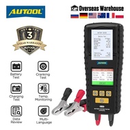 AUTOOL BT860 Automotive Battery Tester With Printer Car Charger  24V 12 V Battery Car Battery Tester