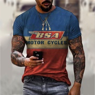 BSA Motor Cycles Vintage Motor Oil Motorcycles 3D T-shirt Retro Motor Men's T Shirt Vintage Motorcyc