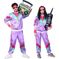 80s 90s disco Outfit for Men 80’s Tracksuit Costumes Women Mens 80s Costume Retro Shell Hip Hop Wind