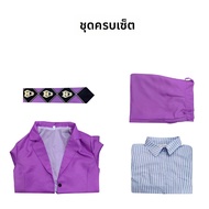การผจญภัยที่แปลกประหลาดของ JoJo Kira Yoshikage ชุดเสื้อกางเกงและ Tie ผู้ชายอะนิเมะ Cos ชุดสําหรับฮาโ
