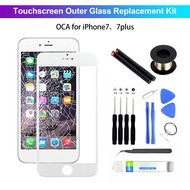 1 Set Touch Screen Replacement Professional Repair Tool with OCA Adhesive Front Glass Screen Repair Kit for iPhone 7/7 Plus 1 Set Good