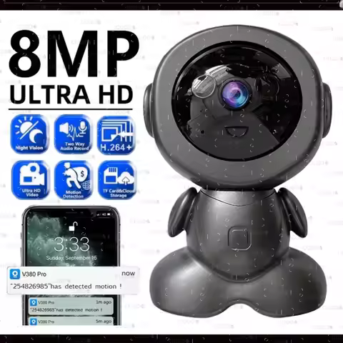 8MP Wireless WiFi Surveillance Camera Night Vision Two-way Voice Security Protection Smart Home Webc