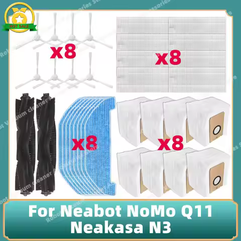 For Neabot Q11 / Neakasa N3 Parts Replacement Parts Main Rolling Side Brush Dust Bag Mop Cloth Rag H