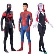 Lens style Miles Morales Costume Peter Parker Costume Gwen Stacy  Mask Spiderman Suit Zentai Cosplay